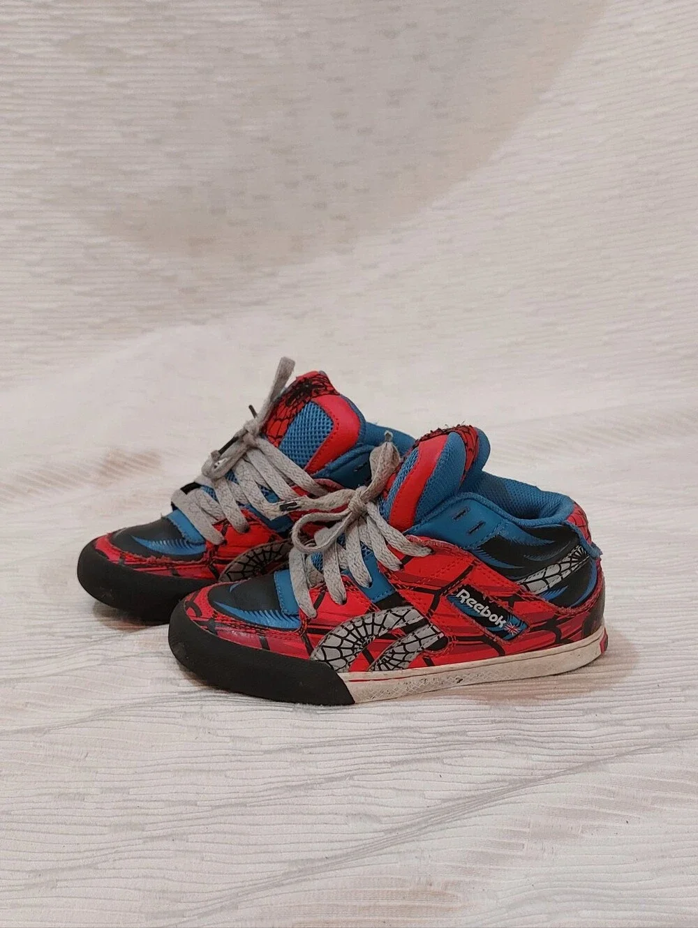 Reebok/Marvel Kids Red and Blue Spiderman-Themed Sneakers Size 12
